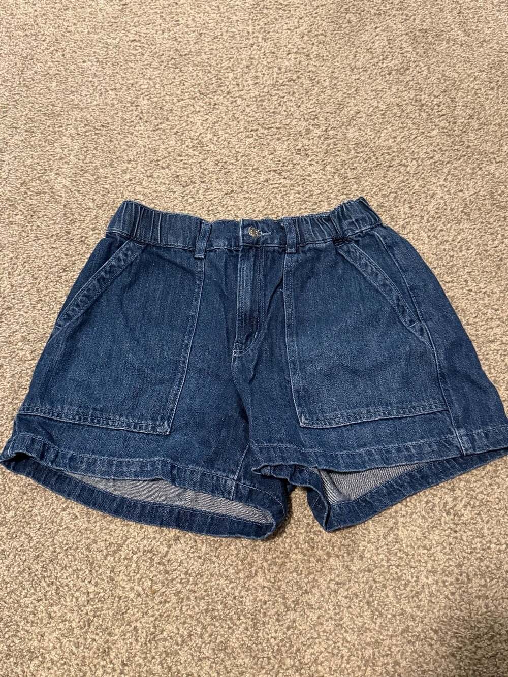 Gap Denim Elastic Waist Utility Shorts Size Large